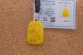 Natural Type A Yellow Jadeite Jade Guan Gong God of War Pendant 20g w/ Cert